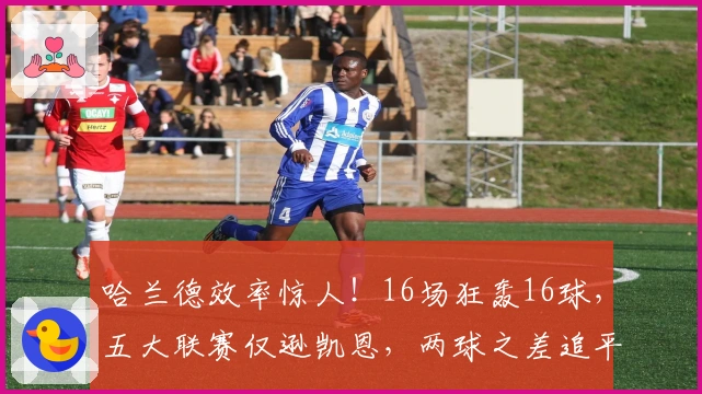 哈兰德效率惊人！16场狂轰16球，五大联赛仅逊凯恩，两球之差追平C罗